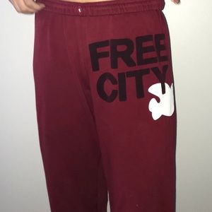 Free City xs red sweatpants